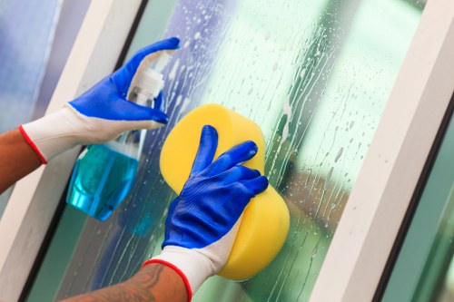 Deep cleaning of kitchen surfaces and appliances during move out cleaning