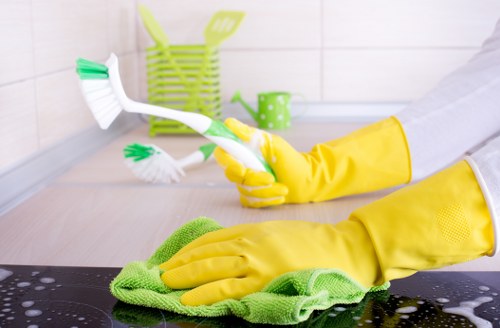 After builders cleaning removing dust from a renovated Richmond home