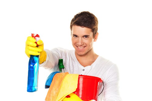 Cleaning a shared communal area in a Richmond upon Thames commercial building
