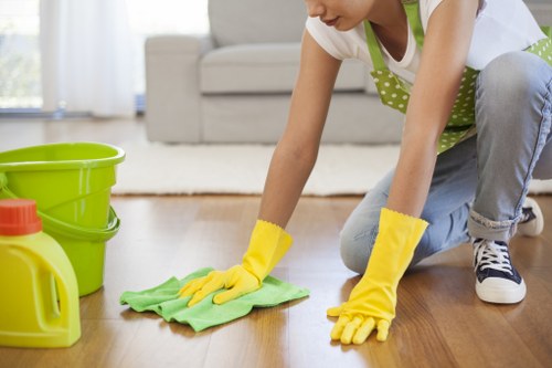 Local cleaning team working on a dusty property after renovation in Richmond
